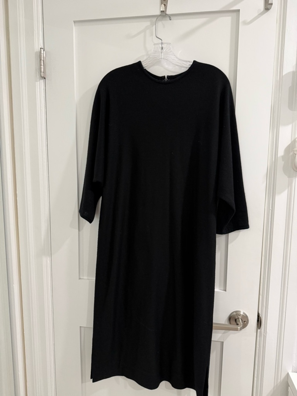 VTG Mr. Blackwell black wool blend dolman sleeve dress (fits like L) (has holes)